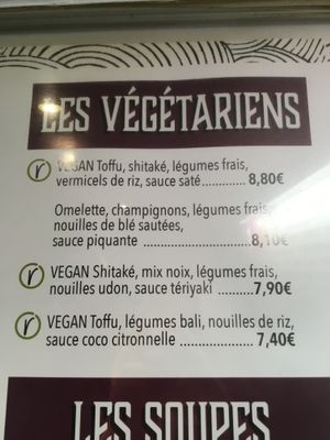 Recommended veggie and vegan combos at Wokbar in Grenoble