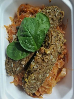 Cabbage with lentil patties at She's Green Boutique & Atelier in Sibiu