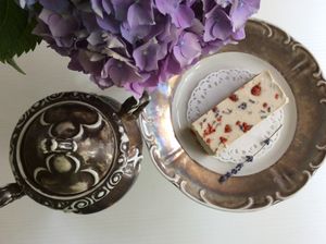 Maca-goji-lavender raw cake... at She's Green Boutique & Atelier in Sibiu