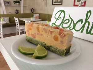 Apricot raw cake at She's Green Boutique & Atelier in Sibiu