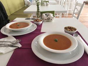 Tasty soup at She's Green Boutique & Atelier in Sibiu