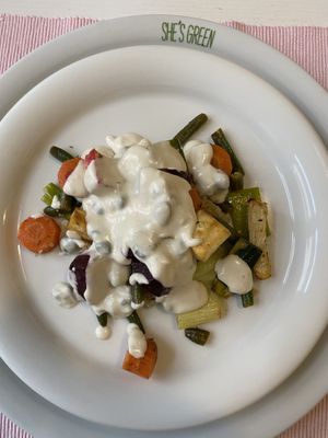 Vegetables and quinoa at She's Green Boutique & Atelier in Sibiu