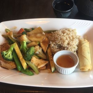 mixed veggies and tofu in brown sauce lunch  at Wild Ginger in Brooklyn