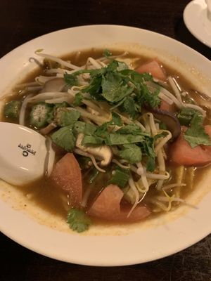 Tom Yum ramen - can actually be a meal, def not a tiny portion!  at Wild Ginger in Brooklyn