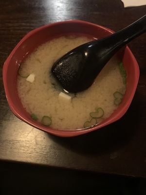 Miso soup - yum  at Wild Ginger in Brooklyn
