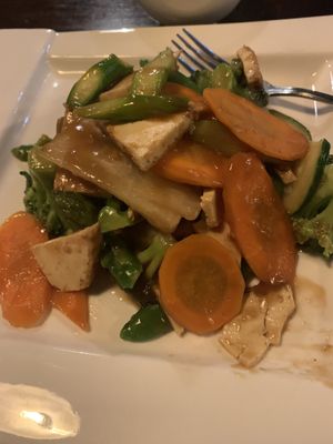 Sautéed tofu & veggies - yum  at Wild Ginger in Brooklyn