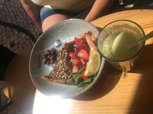 Smoked tofu quiche, utterly amazing  at Goldig in Lagos