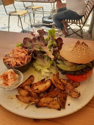 Meal of the day - burger & wedges at Goldig in Lagos
