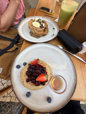 Vegan 🌱 pancakes perfect   at Goldig in Lagos
