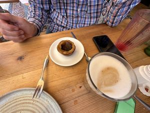Pastel de Nata & oat Galão   at Goldig in Lagos