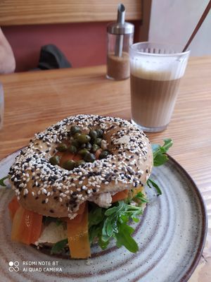 Salmon bagel No 2 at Goldig in Lagos