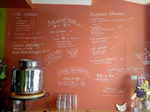 menú on the wall at Goldig in Lagos