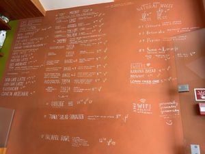 Menu on the wall inside the place  at Goldig in Lagos