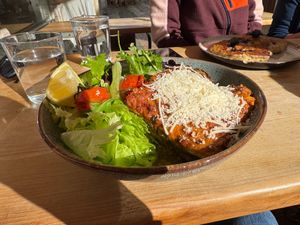 lasagna at Goldig in Lagos