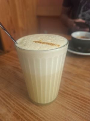 Golden latte at Goldig in Lagos