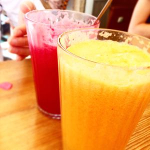 Fresh juices, the beetroot one was excellent  at Goldig in Lagos