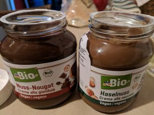 Hazelnut spreads, the one on the right is my favorite. at DM Drogerie Markt - Bega in Timisoara