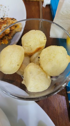 Fried vegan Cheeseballs at Pop Art Cafe in Foz Do Iguacu