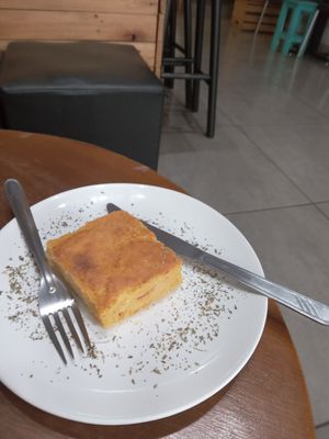 Vegan sopa paraguaya at Pop Art Cafe in Foz Do Iguacu