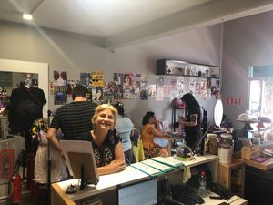 They sell vintage stuff on Saturday  at Pop Art Cafe in Foz Do Iguacu