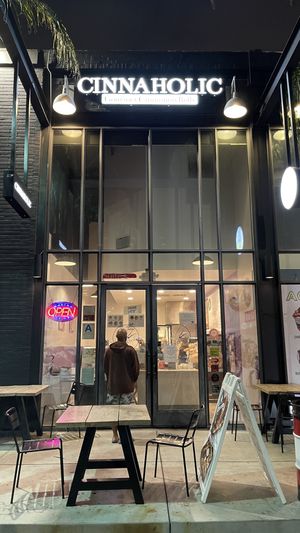 Storefront in the back of the parking lot  at Cinnaholic in Los Angeles
