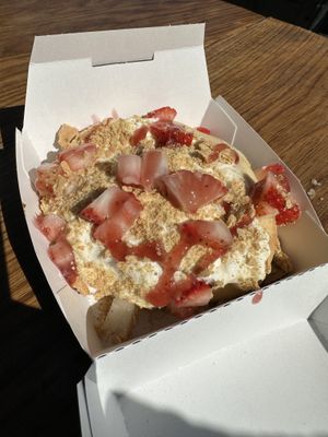 Strawberry cheesecake roll  at Cinnaholic in Los Angeles