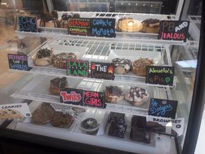 display case at Cinnaholic in Los Angeles