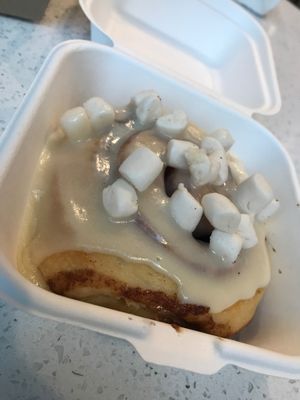 Cake Batter Frosting Bun with Marshmallows  at Cinnaholic in Los Angeles