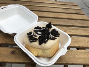Peanut butter frosting with Oreos at Cinnaholic in Los Angeles