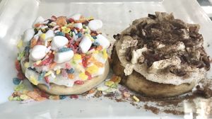 Premade buns at Cinnaholic in Los Angeles
