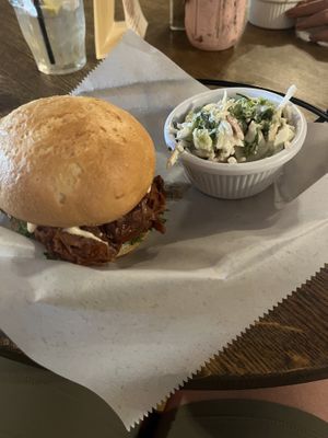 VGF pulled pork with kale slaw  at The Grapevine Cafe in Johnson City