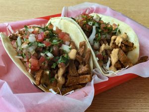 Vegan tacos at Chico's in Gunsan