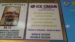 ice cream flavors at Surfing Monkey Shave Ice in Kihei
