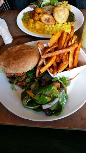 Mushroom burger at Eat of Eden in South West London
