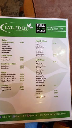 Drinks at Eat of Eden in South West London