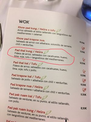 Pad thai kung / Heüra at Prick Thai in Cambrils