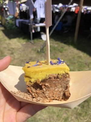 carrot cake at funky vegan fest   at Chokbites in Veldhoven