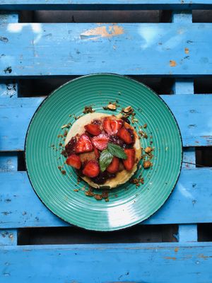 Pancake mix (vegan version)   at Moksha Yoga and Surf Hostel in Huanchaco