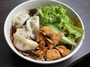 Dumpling noodles  at SHU Vegetarian 蔬方斋 - Ang Mo Kio  in Northeast Singapore