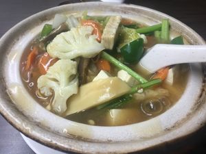 Claypot E-Mee $4.50 at SHU Vegetarian 蔬方斋 - Ang Mo Kio  in Northeast Singapore