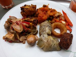 Dinner selection at Tibits in South East London