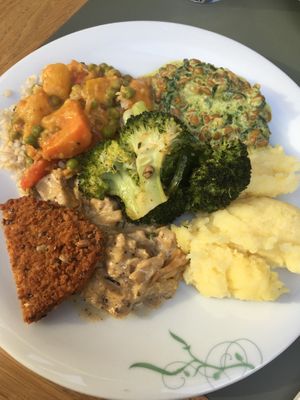 Selection of hot food at Tibits in South East London