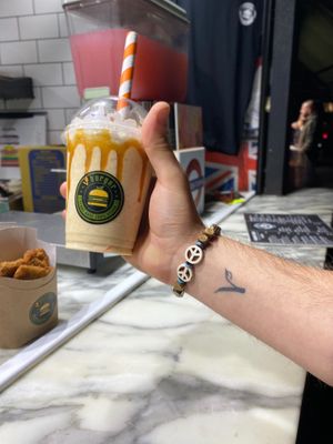 Banana biscoff milkshake  at Vburger Camden in North West London