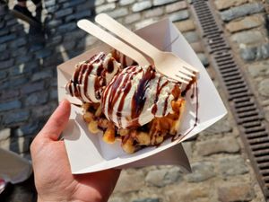 Waffle & ice cream at Vburger Camden in North West London