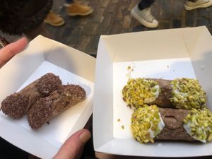 Vegan cannoli  at Vburger Camden in North West London