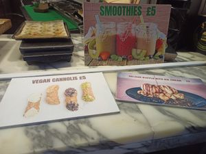 Menu at Vburger Camden in North West London