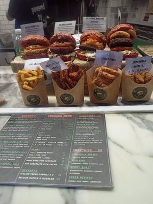 Menu at Vburger Camden in North West London