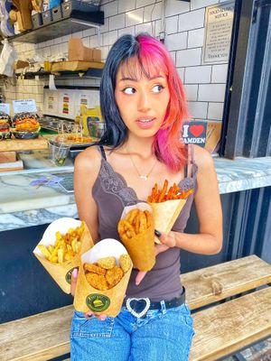 Vegan selection  at Vburger Camden in North West London