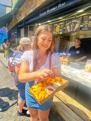 Nuggets and chips  at Vburger Camden in North West London