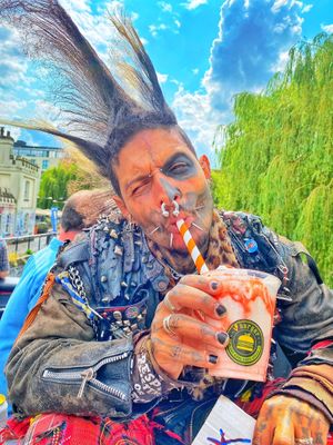 Strawberries and cream Punk milkshake  at Vburger Camden in North West London